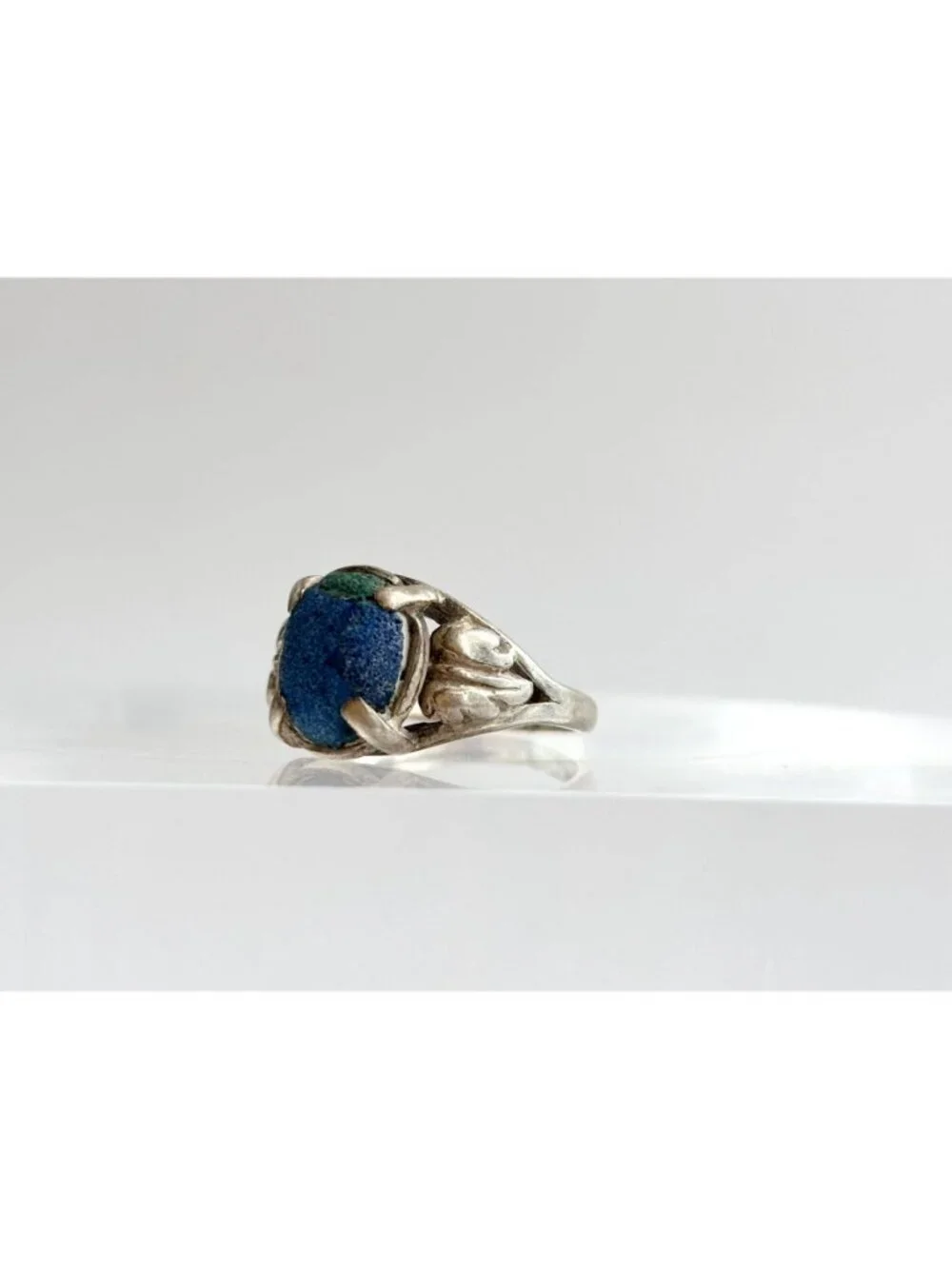 Lapis Lazuli Oval Cabochon Southwest Sterling Silver 925 Vintage Ring - sz 5.5